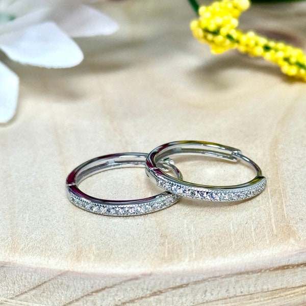 Dainty CZ Hoop Earrings 18mm | Solid 925 Sterling Silver Cubic Zirconia Hoop Earrings | Trendy Jewelry | Minimalist | Gift for Mom