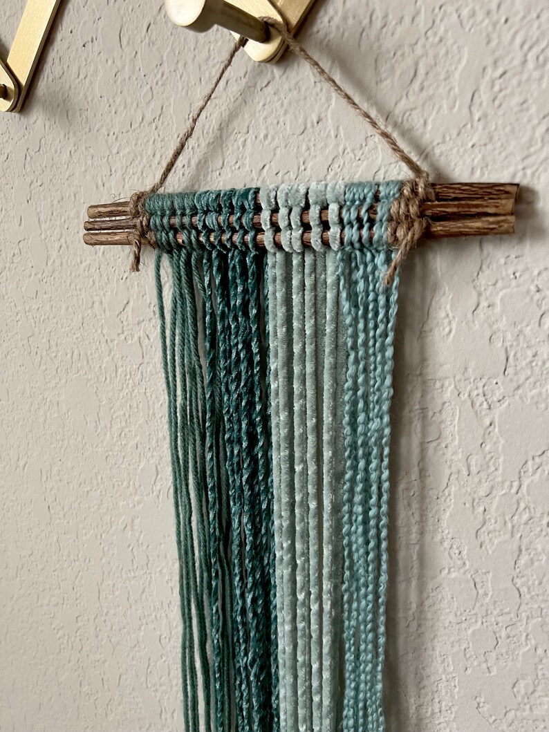 Tapestry Teal/ Green Yarn Wall Decor Etsy