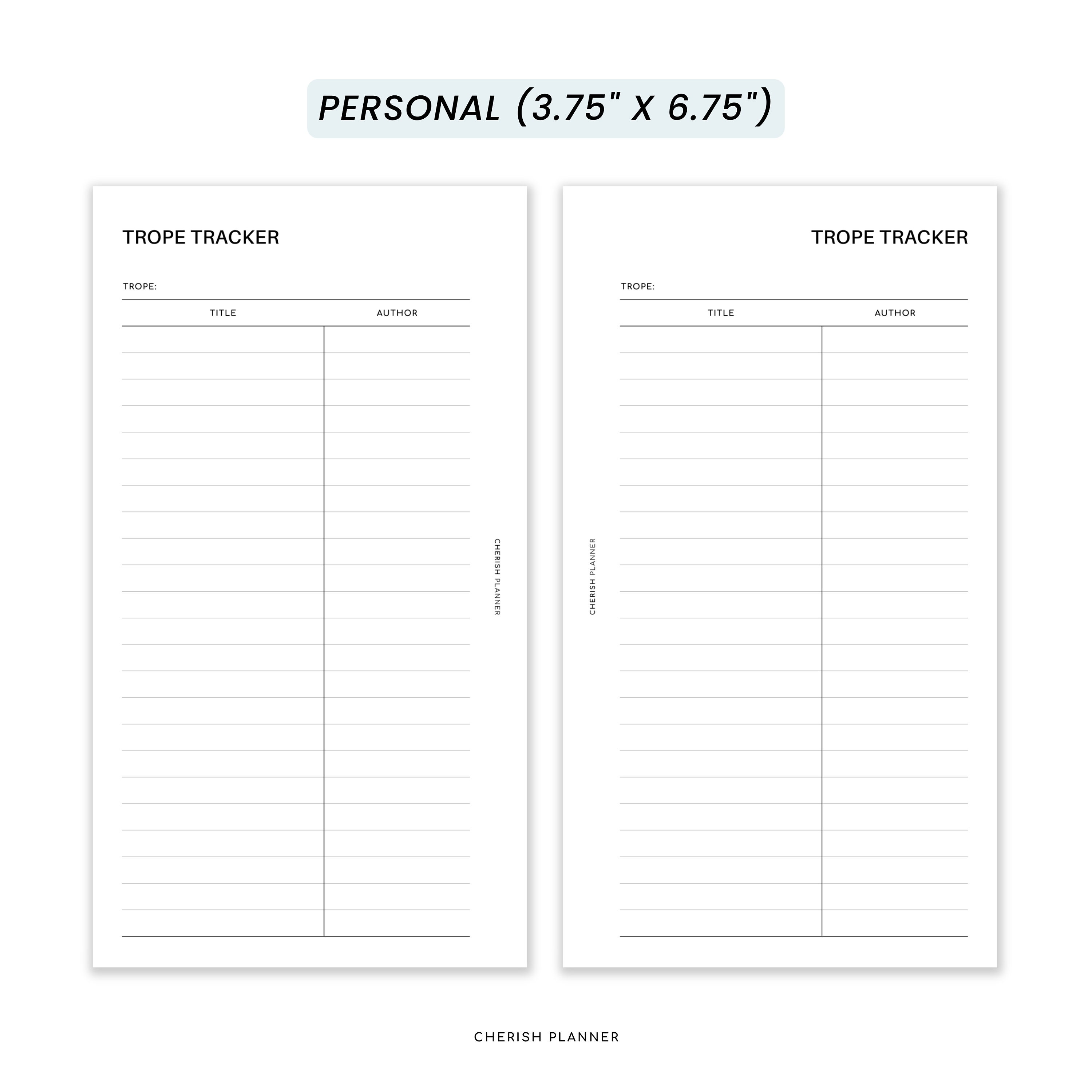 Habit Tracker Planner Insert