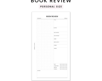 Book Review | Personal Planner Insert | Reading Journal | Printable Inserts