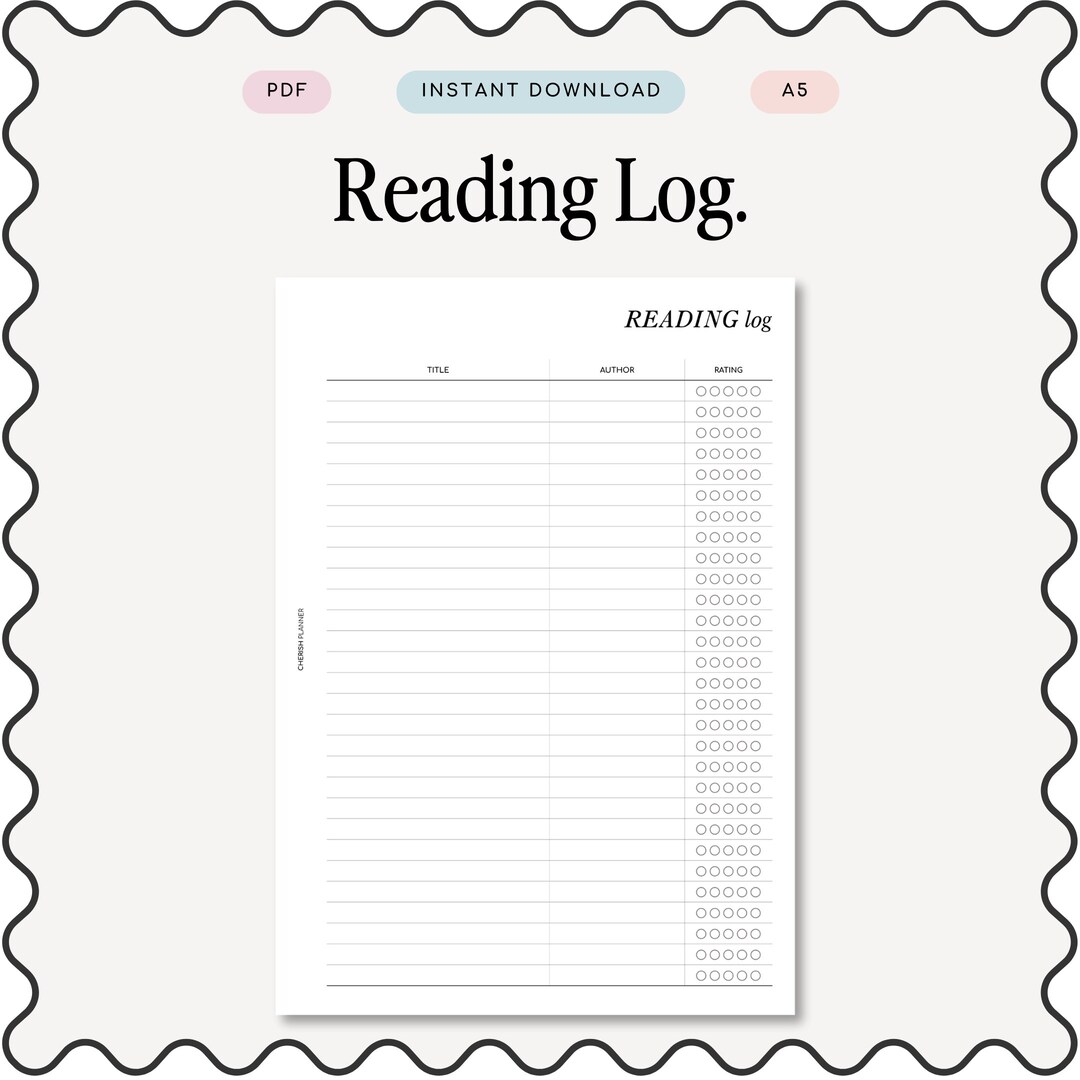 reading-log-a5-journal-page-printable-planner-inserts-etsy
