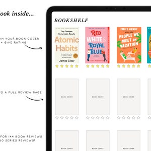 The Book Club Digital Reading Journal Book Reviews Reading Tracker for GoodNotes Minimal Reading Journal image 3