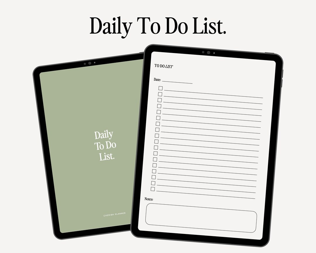 Daily to Do List | Minimalist Digital Planner | Goodnotes | iPad ...