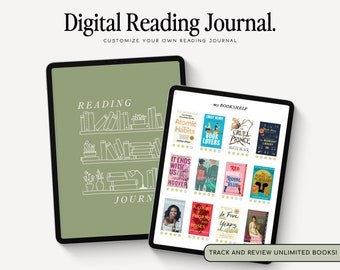 Digitales Lesejournal | Buchen Sie Bewertungen | Lesetracker für GoodNotes | Notizbuch