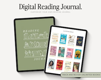 Digital Reading Journal | Book Reviews | Reading Tracker for GoodNotes | Minimal Reading Journal