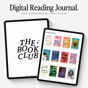 Diario di lettura digitale del Book Club / Recensioni di libri / Tracker di lettura per GoodNotes / Diario di lettura minima