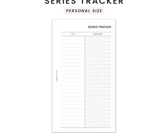 Book Series Tracker | Personal Planner Insert | Book Tracker | Minimal Reading Journal | Printable Inserts
