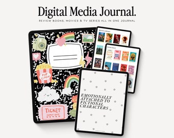 Digital Media Journal | GoodNotes Journal | iPad Journal | Book Reviews | Movies, TV Shows, Entertainment Tracker