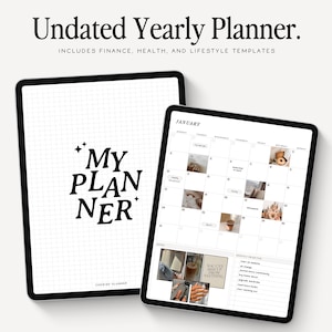 Minimalist Digital Planner | Undated | GoodNotes, Notability Planner | Monday & Sunday Start