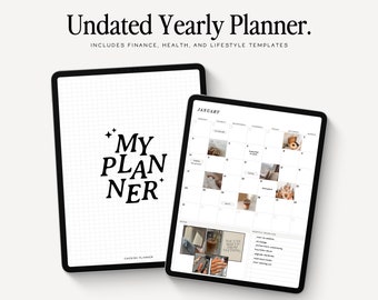 Minimalist Digital Planner | Undated | GoodNotes, Notability Planner | Monday & Sunday Start