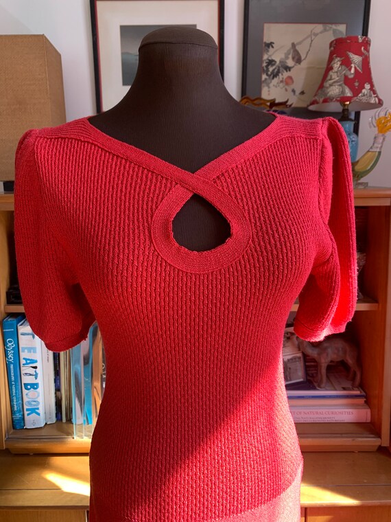 Knit 1970s Keyhole Dress - image 3