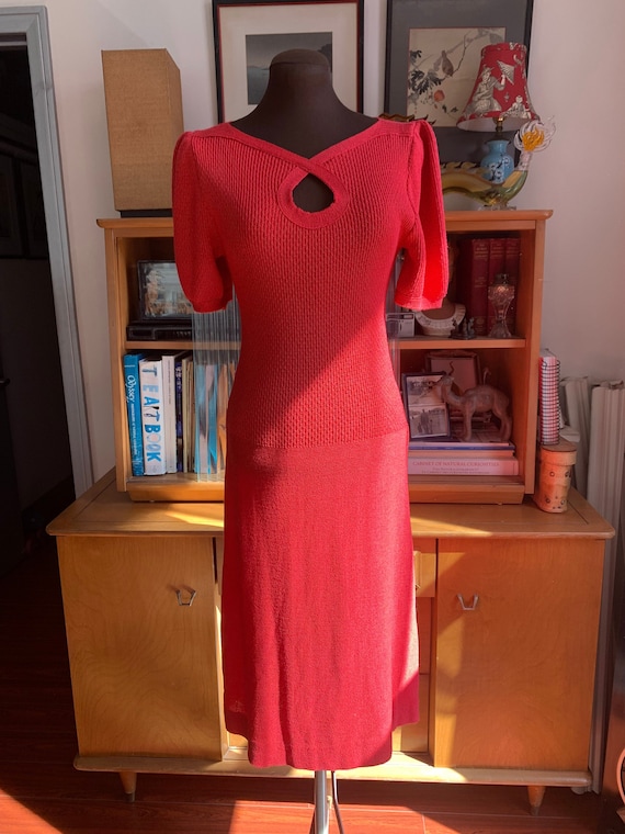 Knit 1970s Keyhole Dress - image 1