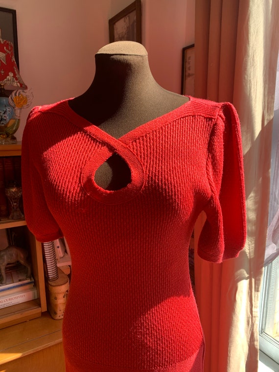 Knit 1970s Keyhole Dress - image 4