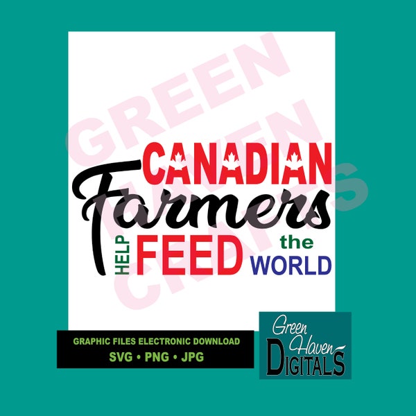 Canadian Farmers Help Feed the World; Digital Download; Foodies, Cooks, Chefs; Aprons, Tshirts, Tea Towels