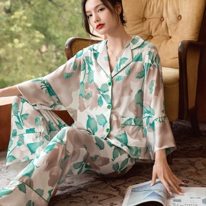 Floral Printed Silk Pajamas | Luxury | Soft