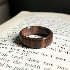 Dark Walnut Ring - Handmade Wooden Ring by Western Rings