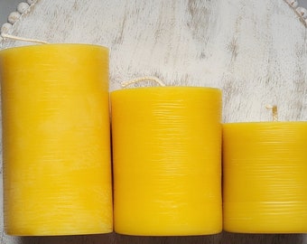 100% Pure Beeswax Cylinders Set of 3