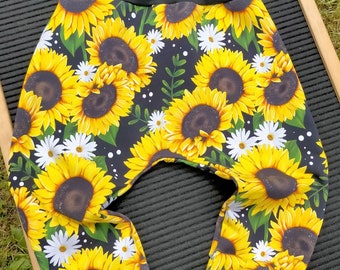 Size 2 - Sunflower harem pants, bright flowers