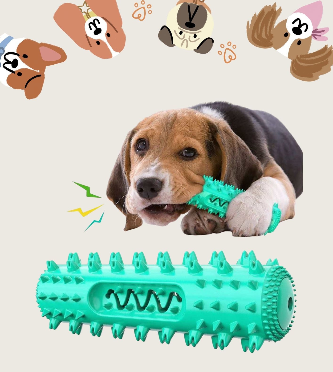 KONG Puppy Blue MEDIUM - Dog Teething Chew Toy & Treat Dispenser 1 ct