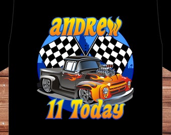 Personalised Boy's Girl's Custom Birthday T-Shirt in the style of Hotwheels