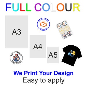 Bügelbilder A5 A4 A3 ganzes Blatt Ihr Design