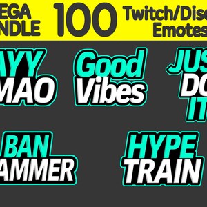 100 Twitch and Discord Text Emotes Bundle | Twitch and Discord Emotes Pack | Streamer Emotes