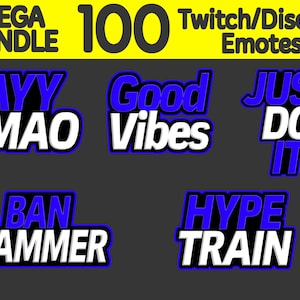 100 Twitch and Discord Text Emotes Bundle | Twitch and Discord Emotes Pack | Streamer Emotes