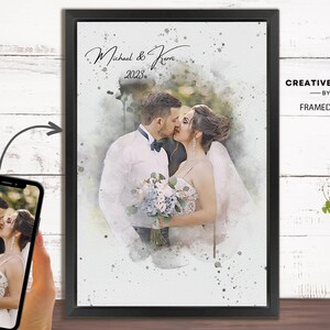 Couples portrait, Painting from photo, Custom watercolor painting, Personalized watercolor portrait, Wedding, Anniversary, Engagement gift
