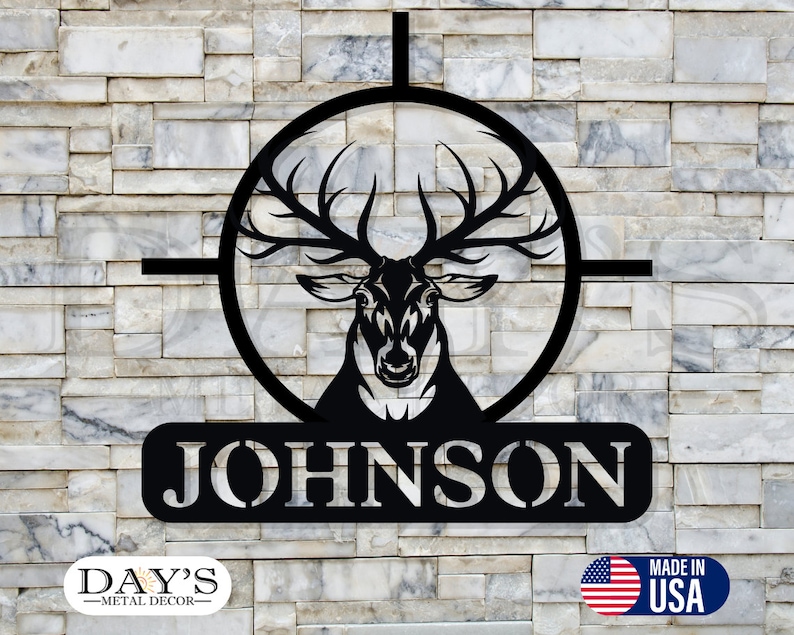 Custom Metal Hunting Sign Personalized Deer Sign Family Etsy