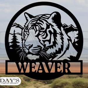 Personalized Tiger Metal Sign, Personalized, Metal Wall Art Sign, Tiger Metal Sign, Wall Decor, Housewarming Gift, Tiger Sign, Tigers, Gift