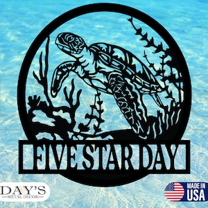 Sea Turtle Personalized Metal Sign, Metal Signs, Personalized, Sea Turtle, Outdoor Decor, Patio Decor, Beach House Decor, Monograms Sign