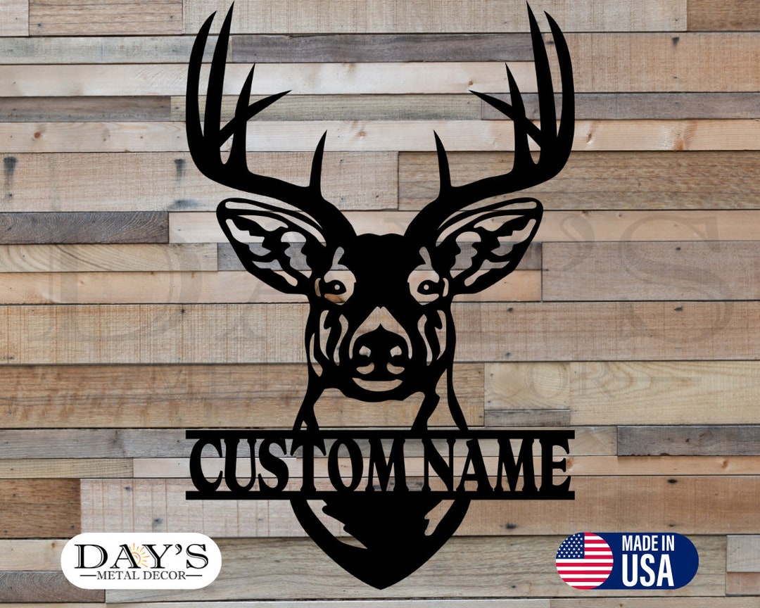 Deer Head Monogram, Cabin Decor, Home Decor, Monogram, Custom Hunting