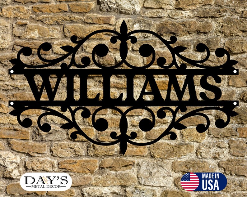 Custom Name Metal Signs Metal Wall Art Last Name Sign Etsy