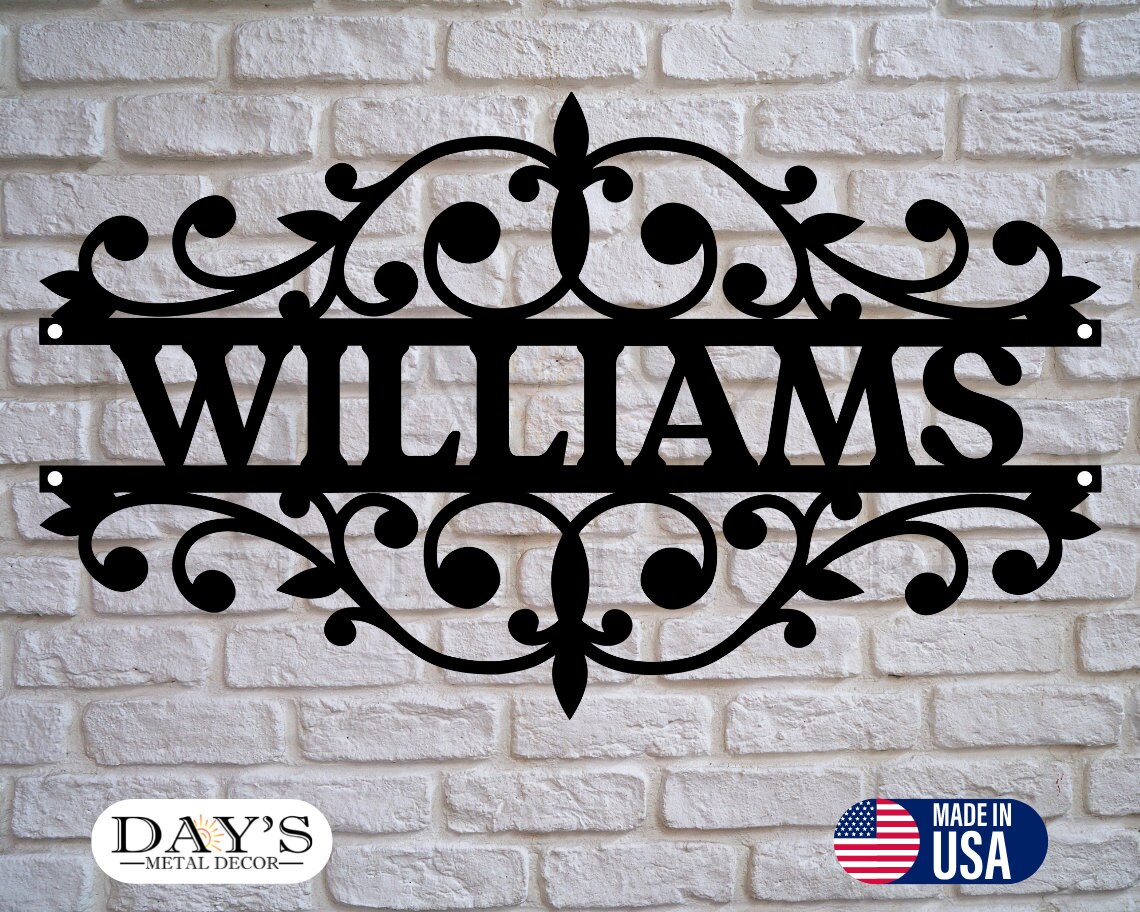 Custom Name Metal Signs Metal Wall Art Last Name Sign Etsy