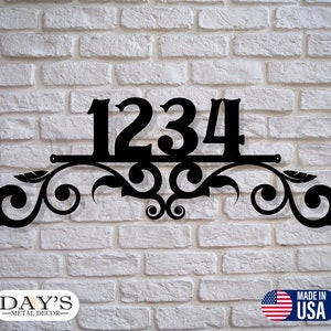 Personalized Scroll House Numbers Metal Sign