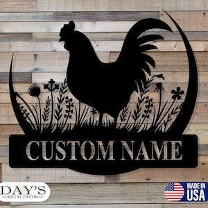 Metal Farm Sign - Personalized Farm Metal Sign - Rooster Metal Sign - Farmhouse Decor - Last Name Metal Signs - Rooster Sign - Metal Signs