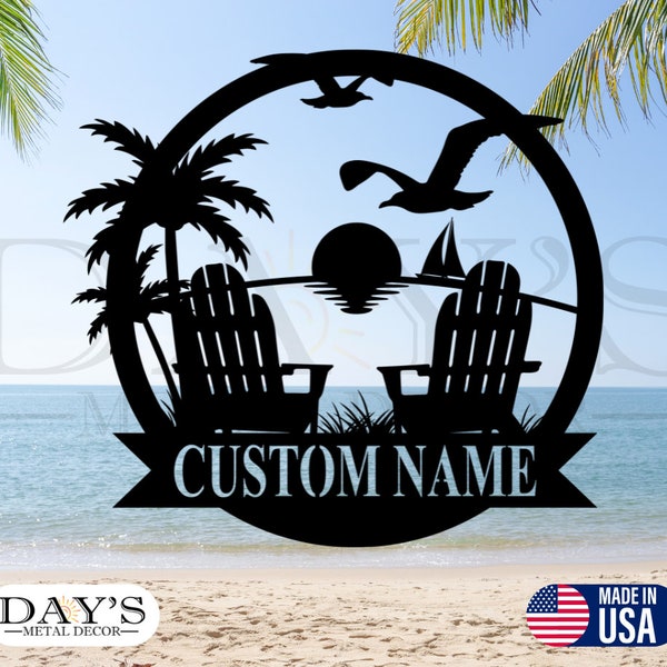 Tropical Themed Personalized Metal Sign - Outdoor Metal Sign - Beach House - House Decor - Gift - Backyard Sign - Backyard Signs - Signs