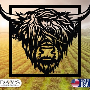 Highland Cow Personalized Metal Sign, Personalized Farm Sign, Home Decor, Wall Decor, Front Porch Decor, Highland Heifer Metal Sign, Gift