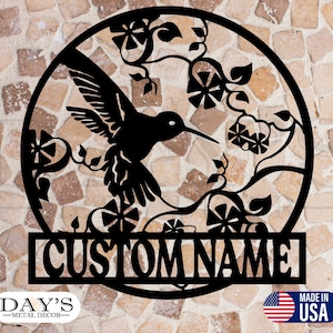 Hummingbird Metal Sign, Metal Sign, Metal Signs, Personalized Metal Sign, Outdoor Signs, Metal Wall Art, Housewarming Gift, Outdoor Sign