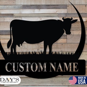 Metal Farm Sign - Personalized Farm Metal Sign - Cow Metal Sign - Farmhouse Decor - Last Name Metal Signs - Cow Sign - Metal Signs - Gift