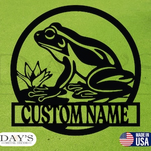 Frog Personalized Metal Sign, Personalized, Home Deocr, Indoor Decor, Outdoor Decor, Personalized Gifts, Custom Metal Sign, Gifts, Frogs