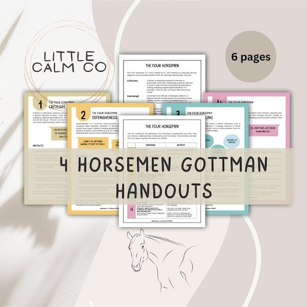 Gottman Four Horsemen worksheets, Couple Self-help tool, Relationship therapy worksheets, Conflict resolution strategies marriage