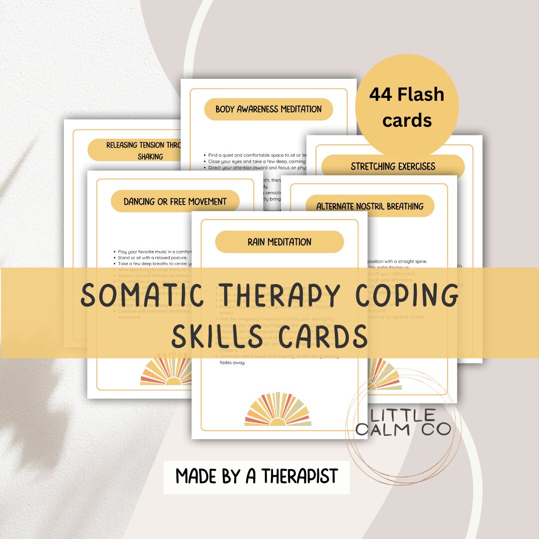 Somatic Therapy Coping Skills Cards, Emotional Regulation Exercises ...
