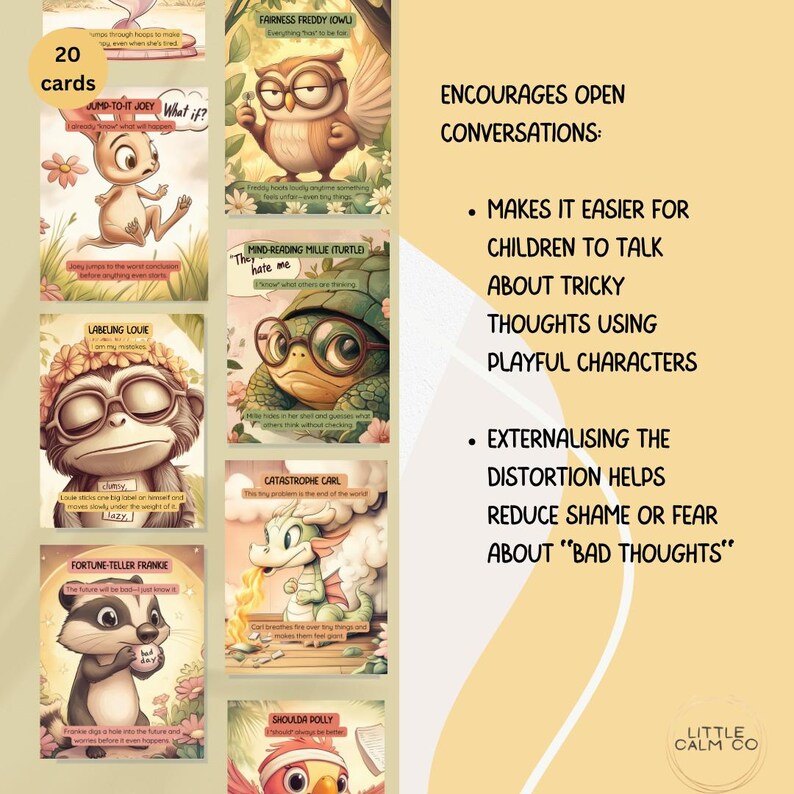 Cognitive Distortions Kids Flash Cards, CBT, Unhelpful Thinking, ACT ...