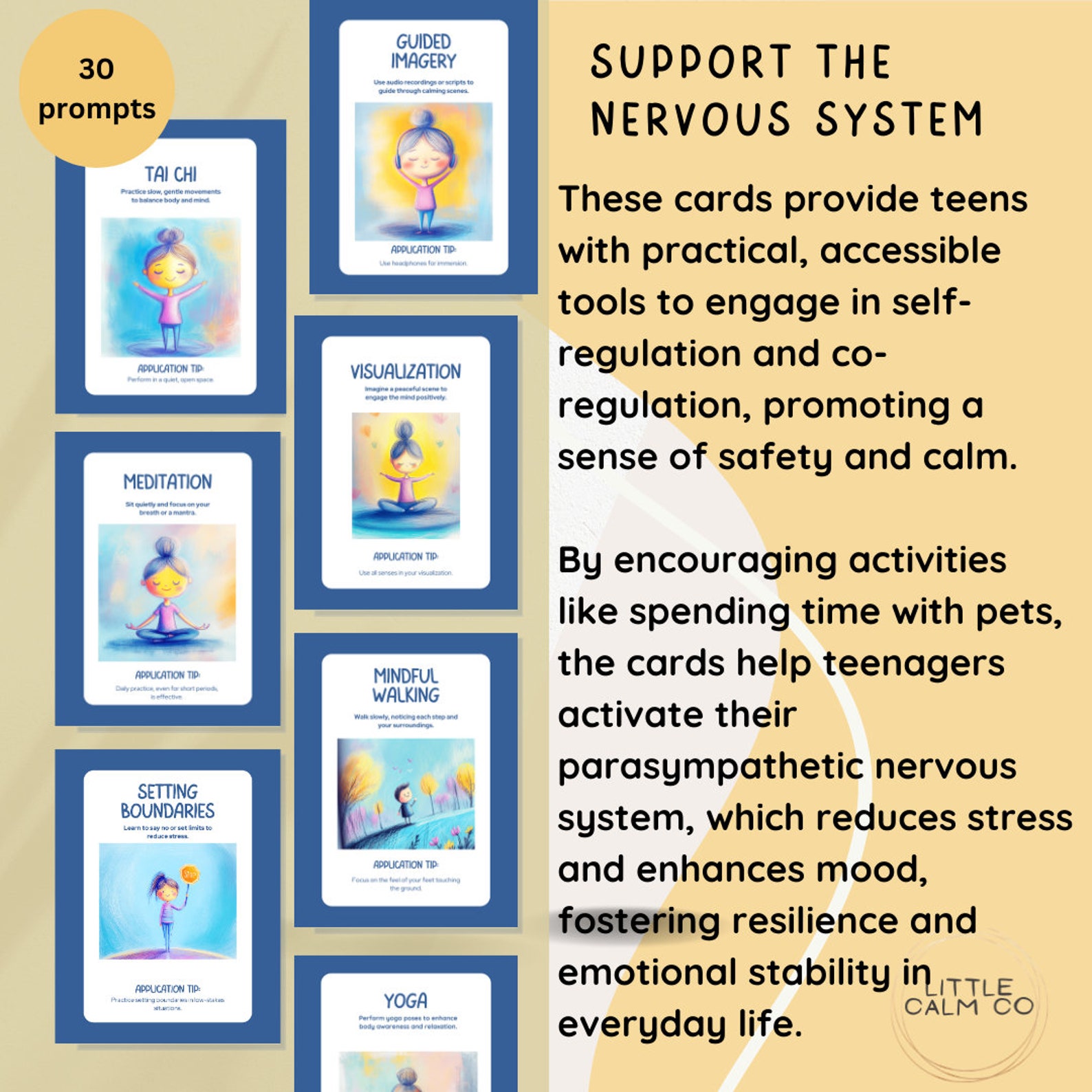 Nervous System Regulation Cards, Teen Mental Health Coping Skills, Poly ...