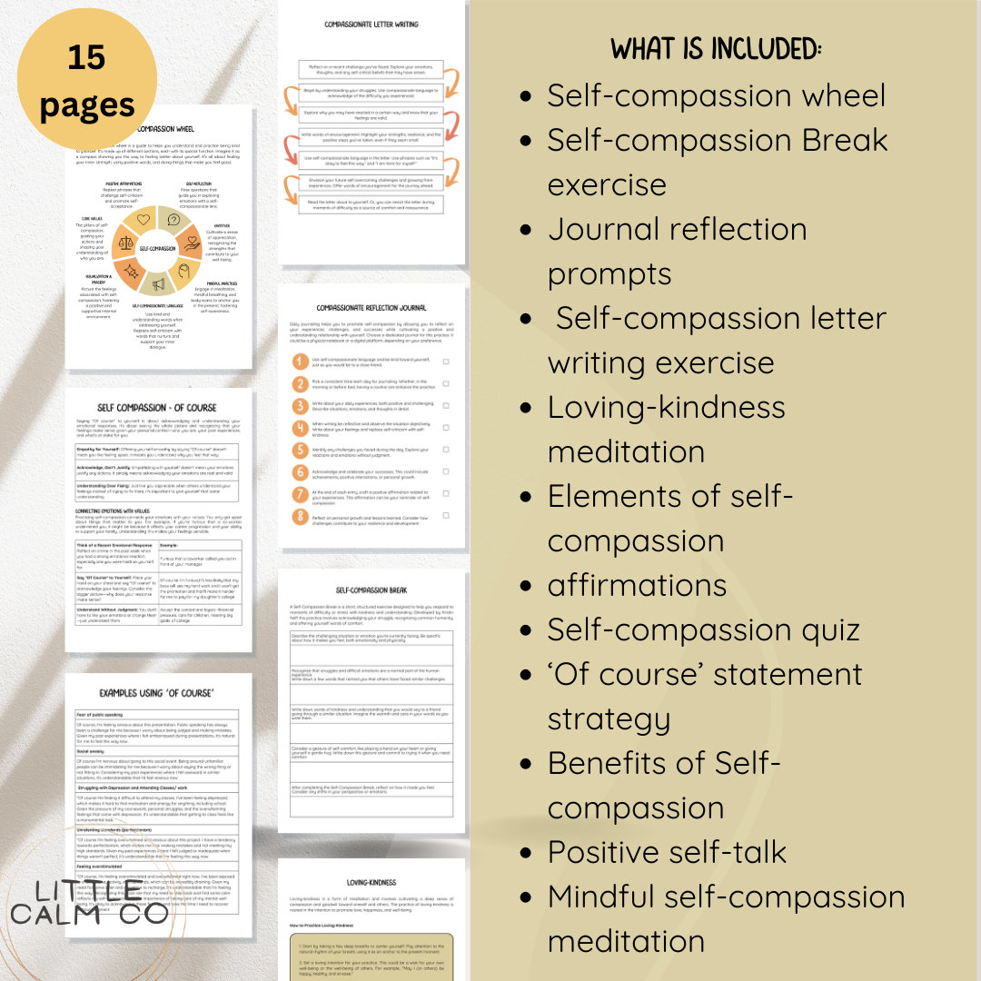 Self Compassion Worksheets | Exercises and Handouts | Self-validation ...