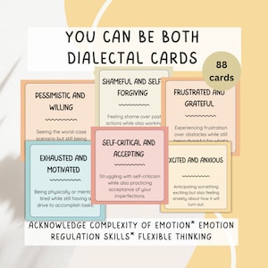 Dialetal Você Pode Ser Ambas as Cartas, Incentiva o Pensamento Flexível, DBT, Apoia Habilidades de Tolerância ao Estresse, Terapia de Aceitação e Compromisso