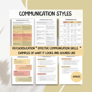 Communication Styles Handout, Skill Building for Interpersonal Effectiveness, Assertiveness Skills and Effective and Healthy Communication