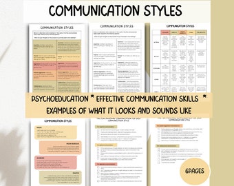 Communication Styles Handout, Skill Building for Interpersonal Effectiveness, Assertiveness Skills and Effective and Healthy Communication