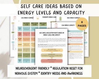 Self Care Ideas Based on Capacity and Energy Levels, Neurodivergent Support Tools, Teen Self Care Ideas, 7 Types of Rest, Energy Accounting